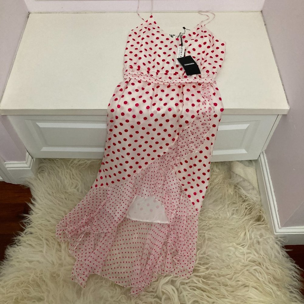 ALICE + OLIVIA Polka Dot Print Long Dress - Picture 3 of 11